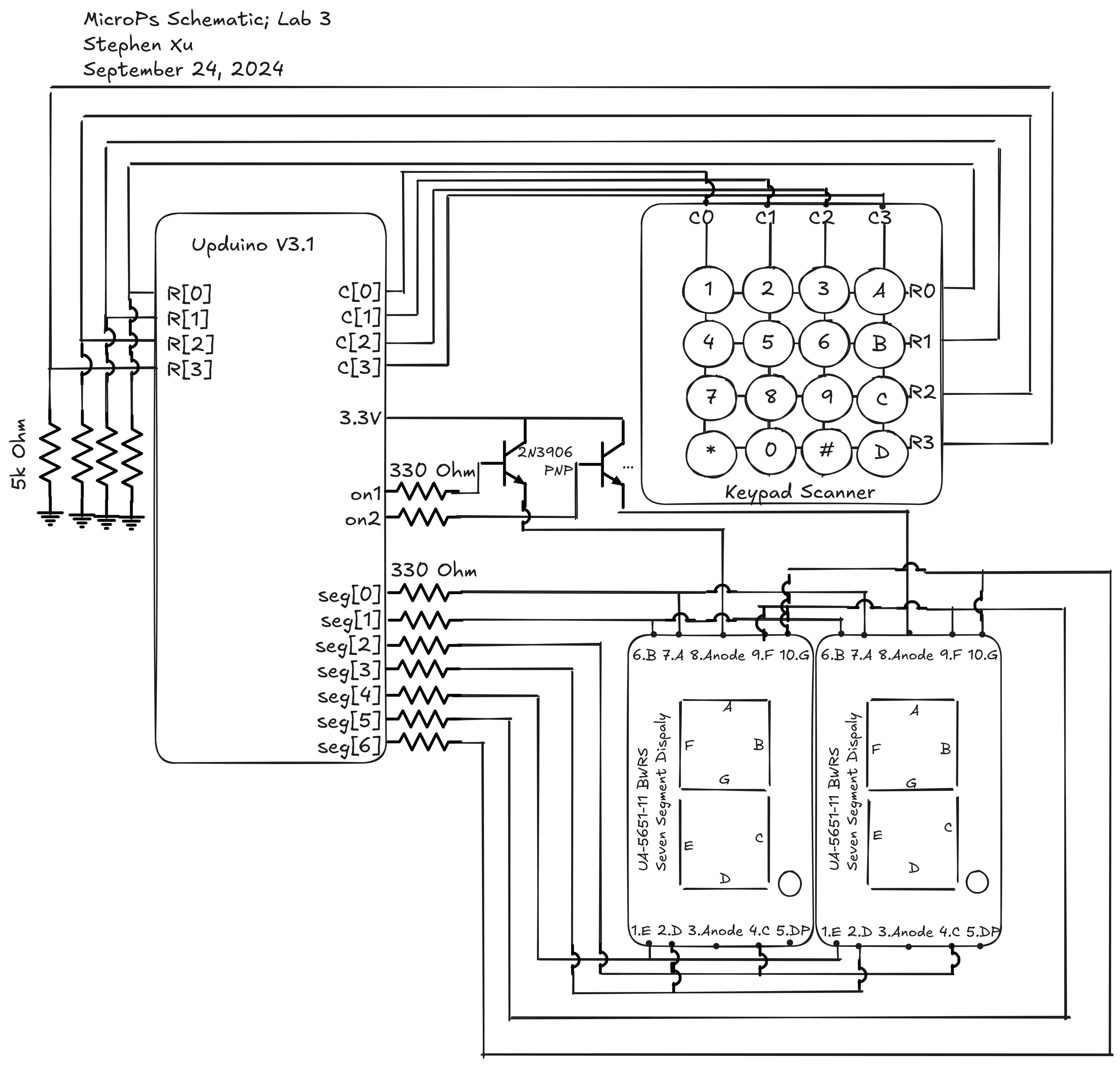 Schematic showing the keypad-scanner
