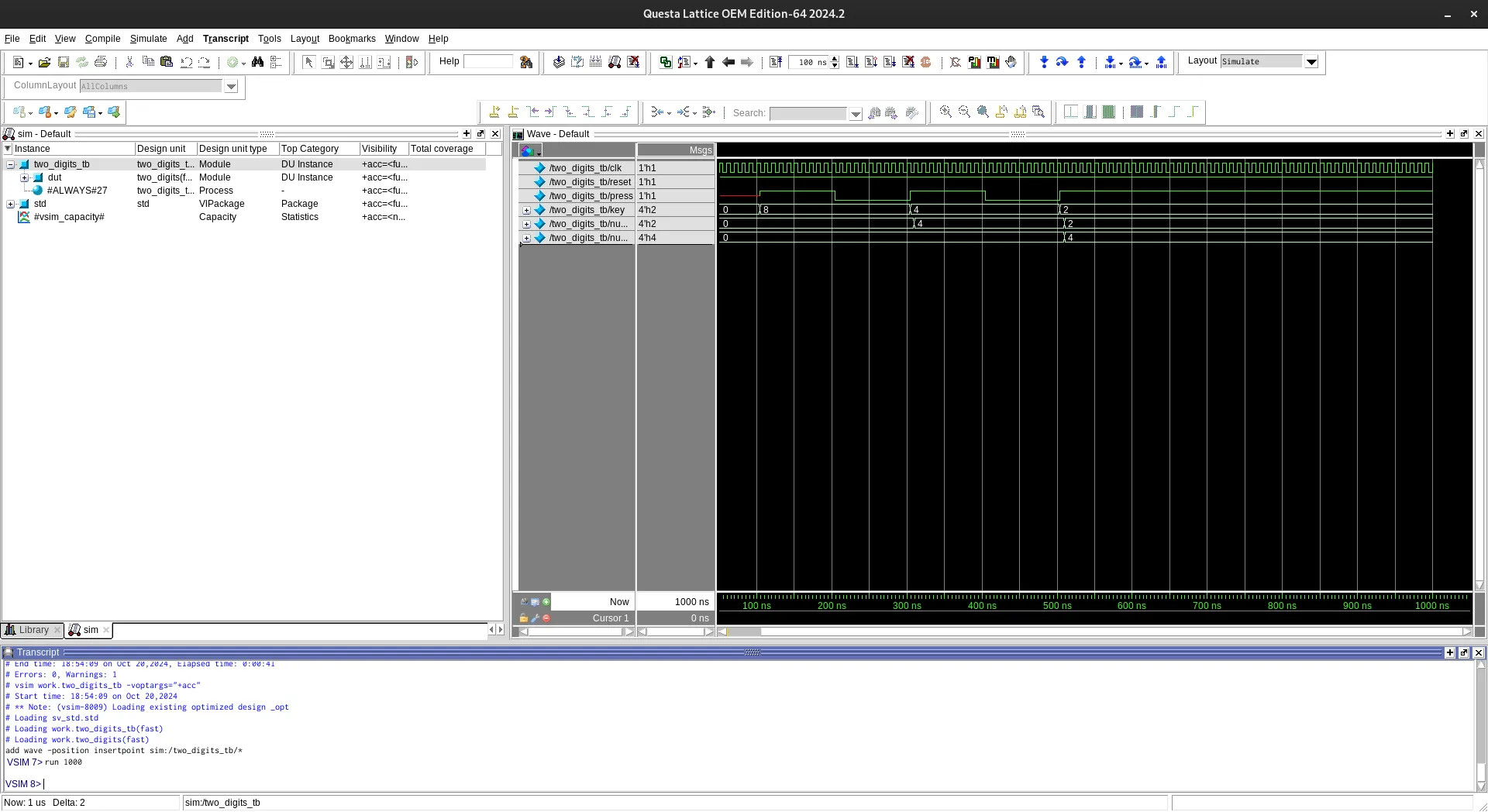 shift register testbench