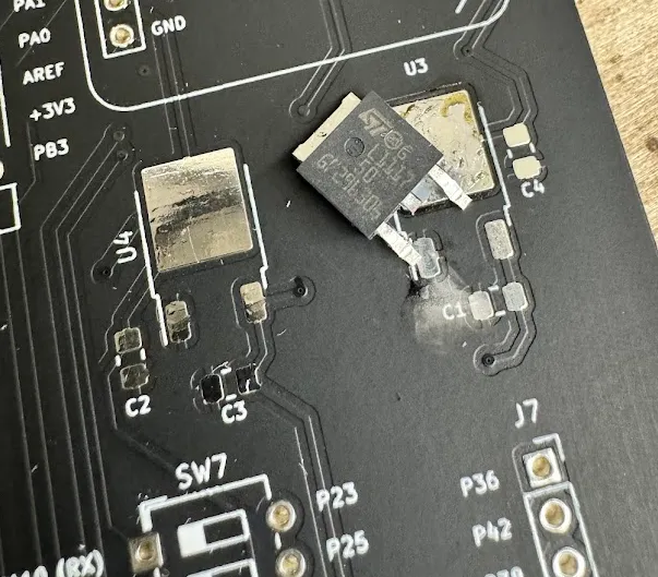 soldered an smt resistor vertically